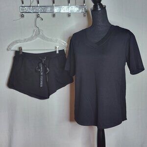 FN by Flora Nikrooz Poly Rayon Span Black Super Soft Pull on Sleep Short Set S
